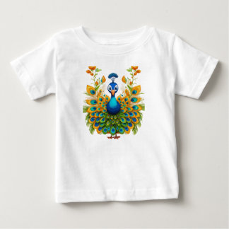 T-shirt Pour Bébé Spectre de plumes : Peacock Ensemble Extravaganza