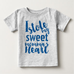 T-shirt Pour Bébé Sports bleus personnalisés ont volé mon coeur de m