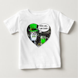 T-SHIRT POUR BÉBÉ ST PATRICK'S DAY CHAT AVEC BIÈRE IRLANDAISE VERTE