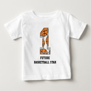 T-shirt Pour Bébé Star du basket-ball du numéro 1 de basket-ball