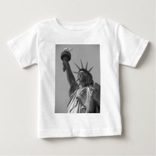 T-shirt Pour Bébé Statue noire et blanche de Liberty New York