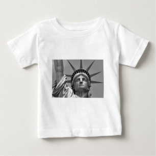 T-shirt Pour Bébé Statue noire et blanche de Liberty New York