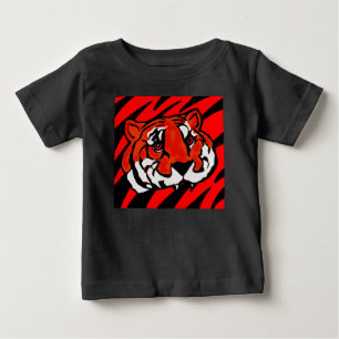 T-SHIRT POUR BÉBÉ STRIPES ORANGE ET NOIR