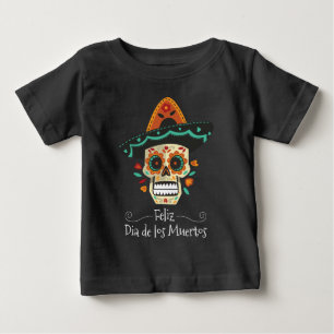 T-shirt Pour Bébé Sucrez le crâne avec la chemise de Hat Dia de