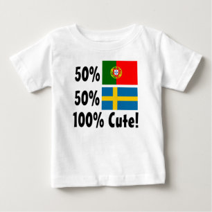 T-shirt Pour Bébé Suédois du Portugais 50% de 50% 100% mignon
