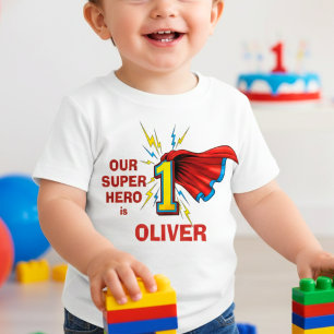T-shirt Pour Bébé Super-héros numéro 1 avec cape pour premier annive