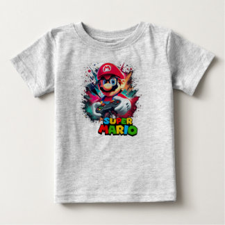 T-shirt Pour Bébé Super Mario realista