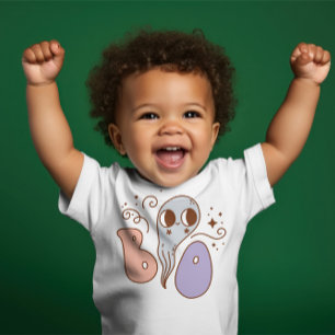 T-shirt Pour Bébé Super mignonne bébé Halloween "Boo", Fantôme