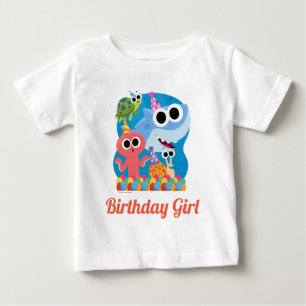 T-shirt Pour Bébé Super simple   Finny Shark Confetti Anniversaire
