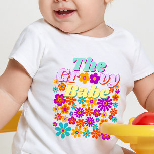 T-shirt Pour Bébé Super Un coloré Retro Floral Anniversaire