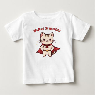 T-shirt Pour Bébé Superhero Cat Believe in Yourself 