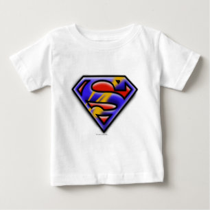 T-shirt Pour Bébé Superman S-Shield  Logo de l'aérographe violet