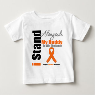 T-shirt Pour Bébé Support de la leucémie I à côté de mon papa