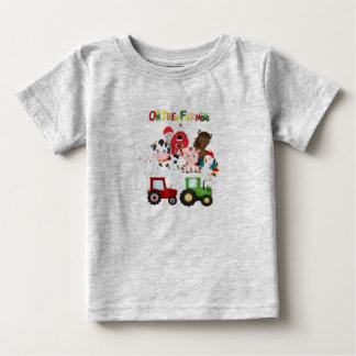 T-shirt Pour Bébé Sur La Ferme Barnyard Animaux de ferme mignonette