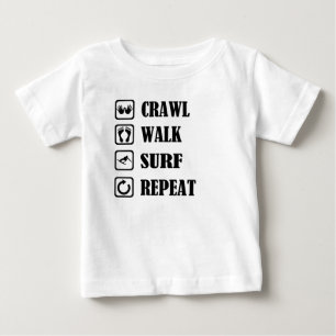 T-shirt Pour Bébé Surf CRAWL WALK REPEAT