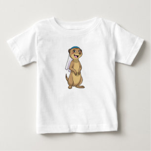 T-shirt Pour Bébé Suricate en mariée avec voile
