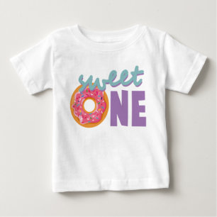 T-shirt Pour Bébé Sweet One Baby Girl First Birthday Donut coloré