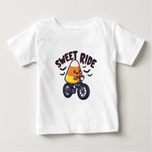 T-shirt Pour Bébé Sweet Ride Funny Candy Corn Biking Halloween