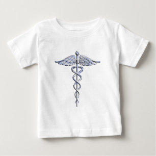 T-shirt Pour Bébé Symbole Médicale Caduceus sur le noir