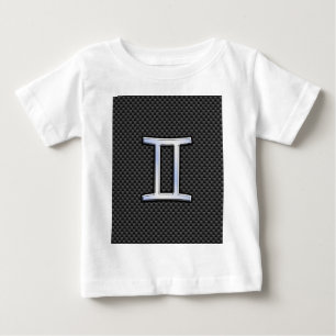 T-shirt Pour Bébé SYMBOLE Zodiaque Gemini Style fibre de carbone cha