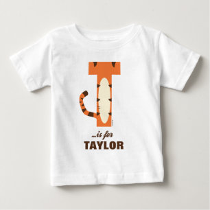 T-shirt Pour Bébé T est pour Tigger Ajouter votre nom