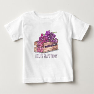 T-shirt Pour Bébé T-Shi personnalisé aquarelle raisins fruit jeu de 