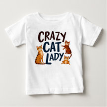 T-shirt bébé adorable – Dame folle de chats avec d