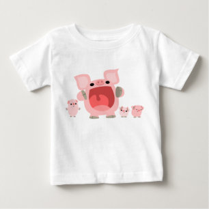 T-shirt Pour Bébé T-shirt bébé avec cochons de caricature hurlant