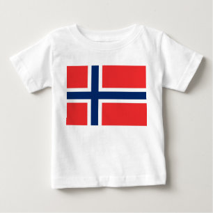 T-shirt Pour Bébé T-shirt bébé avec drapeau de la Norvège