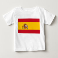 T-shirt bébé avec drapeau d'Espagne