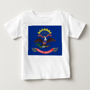 T-shirt Pour Bébé T-shirt bébé avec drapeau du Dakota du Nord