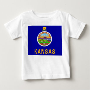 T-shirt Pour Bébé T-shirt bébé avec drapeau du Kansas