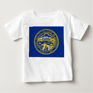 T-shirt Pour Bébé T-shirt bébé avec drapeau du Nebraska