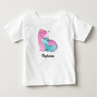 T-shirt Pour Bébé T-shirt bébé avec nom personnalisé | dinosaures