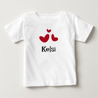 T-shirt Pour Bébé T-shirt bébé blanc minimaliste avec des cœurs roug