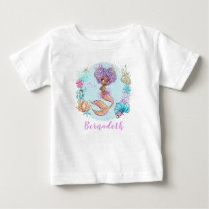 T-shirt Pour Bébé T-shirt bébé Brown personnalisé petite sirène