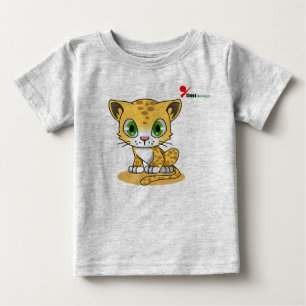 T-shirt Pour Bébé T-shirt bébé Chat Charmant Imprimé Léopard Enfan