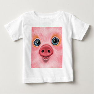 T-shirt Pour Bébé T-shirt bébé cochon rose - Sourire