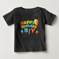 T-shirt bébé couleur garçon Joyeux Anniversaire av