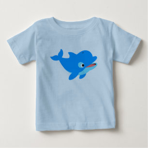 T-shirt Pour Bébé T-shirt bébé dauphin cartoon mignon curieux