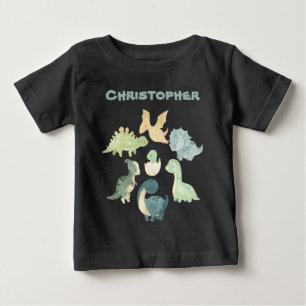 T-shirt Pour Bébé T-shirt bébé dinosaure personnalisé noir