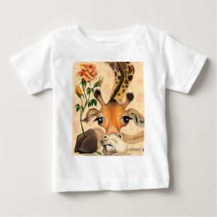 T-shirt Pour Bébé T-shirt bébé drôle Gentleman Girafe avec Rose