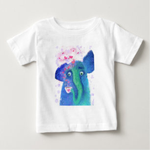 T-shirt Pour Bébé T-Shirt Bébé Éléphant au Café