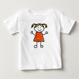 T-shirt Pour Bébé T-shirt bébé fille dessiné à la main mignon