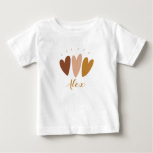 T-shirt Pour Bébé T-shirt bébé garçon monogramme coeurs boho mignons