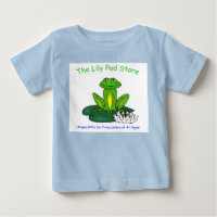 T-Shirt Bébé Grenouille sur un Nénuphar Blanc sur