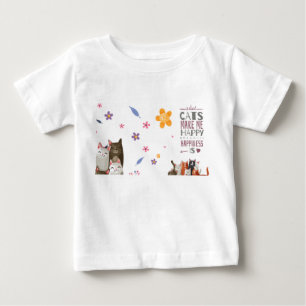 T-shirt Pour Bébé T-shirt bébé "Les chats me rendent heureux" Dess