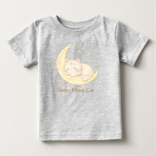 T-shirt Pour Bébé T-Shirt Bébé Mignon Chat Lune Endormie