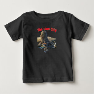 T-shirt Pour Bébé T-shirt bébé noir Merlion de Singapour La ville du