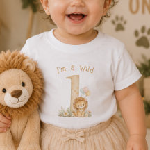 T-Shirt bébé premier anniversaire Watercolor Wild